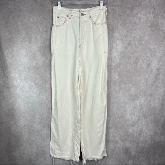 We The Free People Old West Slouchy Wide Leg Pants In Ivory Women's Size 26 - Picture 3 of 7